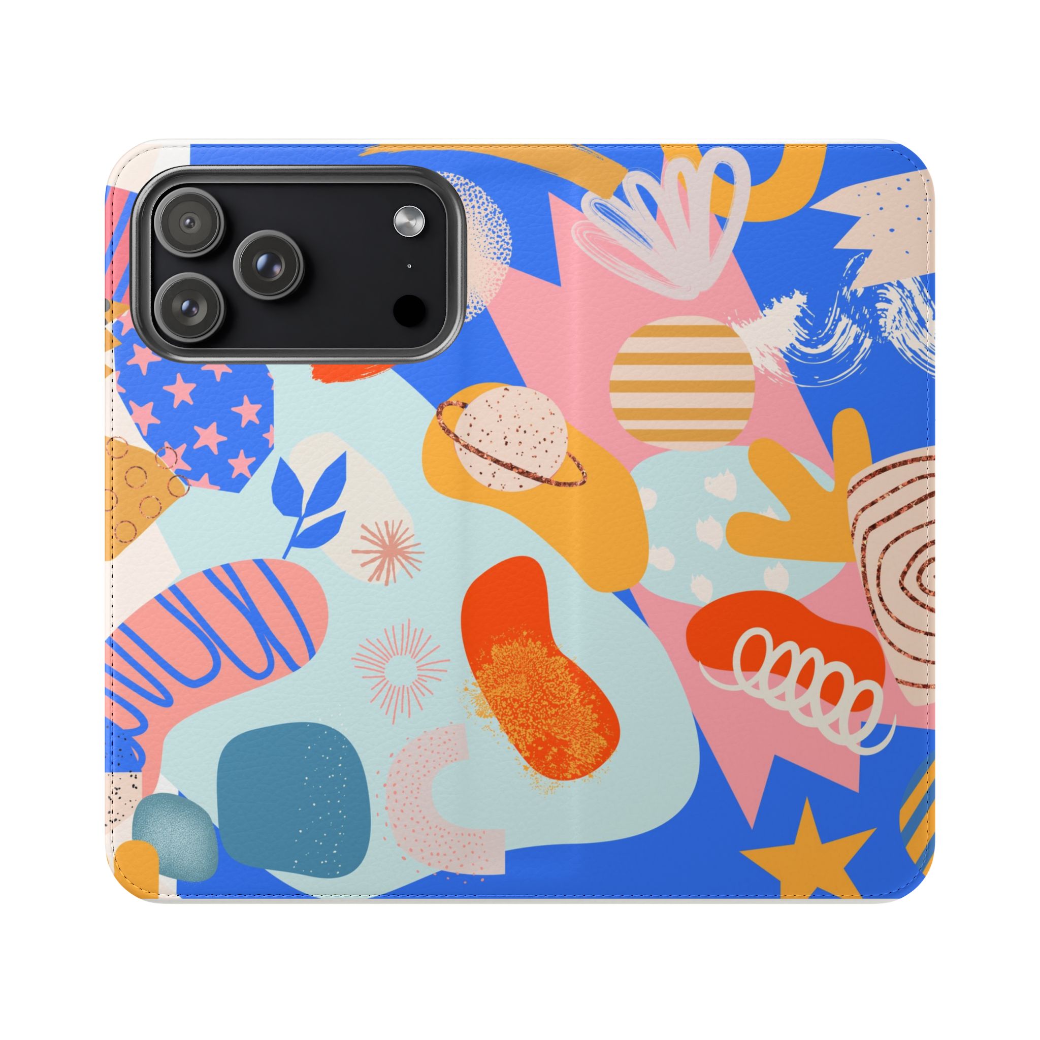 Abstract Colorful Collage Flip Phone Case
