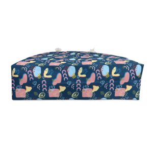 Navy Abstract Floral Weekender Travel Bag