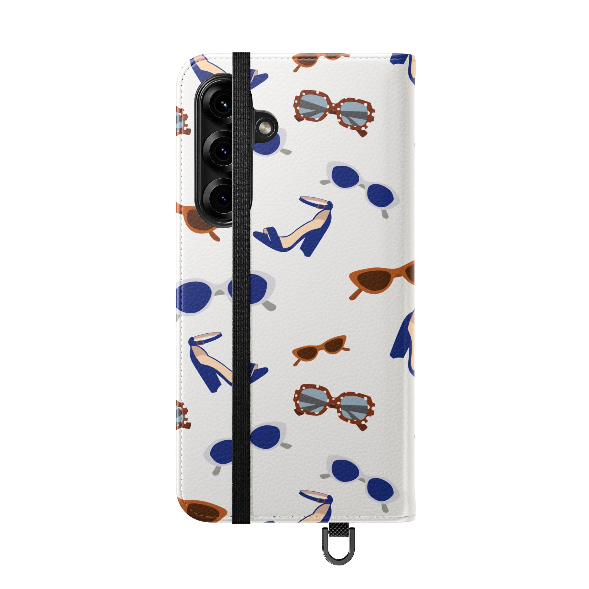 Sunglasses & Heels Pattern Flip Phone Case