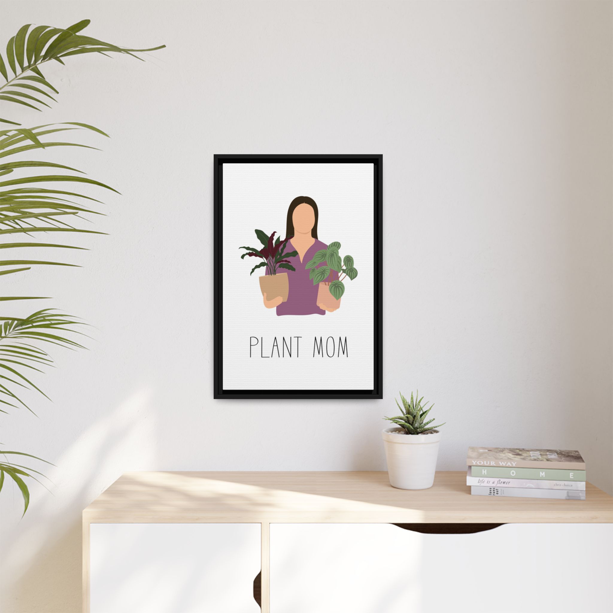 Plant Mom Framed Canvas Print