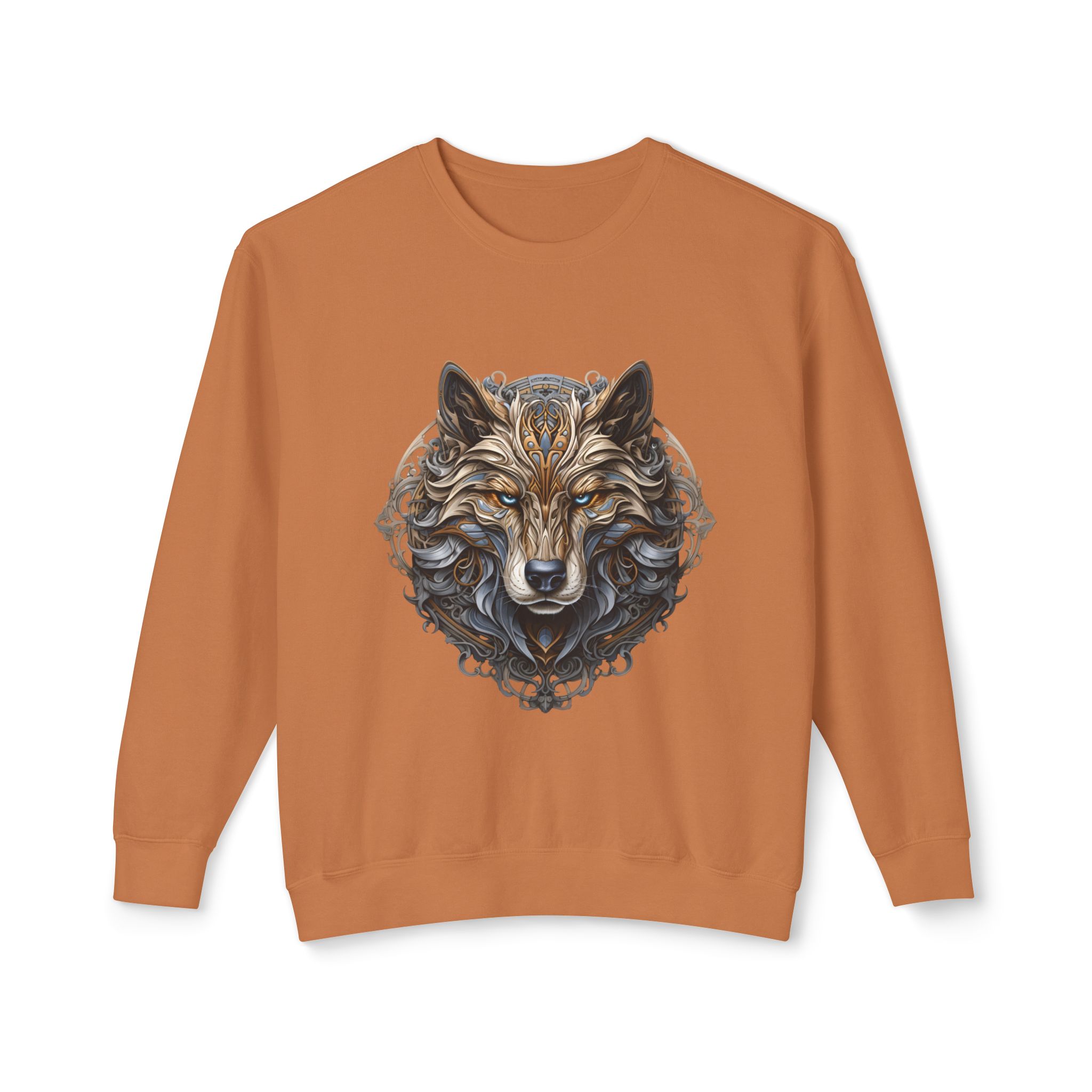 Tribal Wolf Head Crewneck Sweatshirt