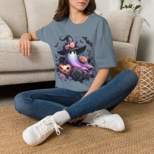 Cute Floral Witchy Ghost Hat T-Shirt