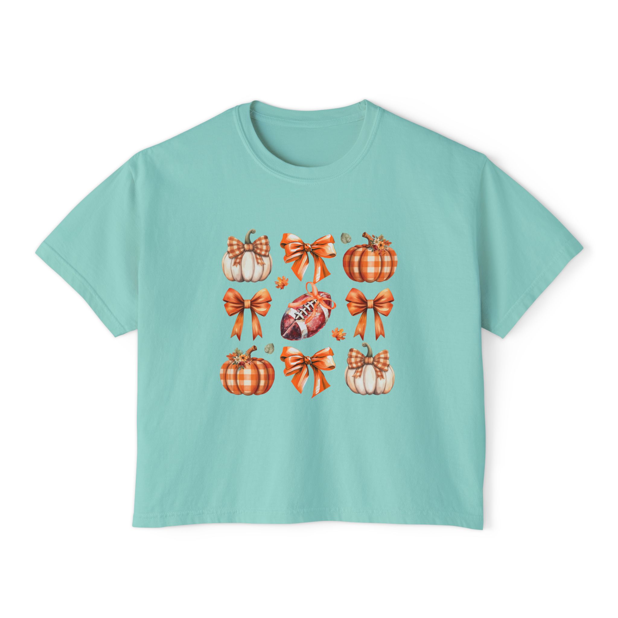 Fall Pumpkin & Bow Boxy T-Shirt