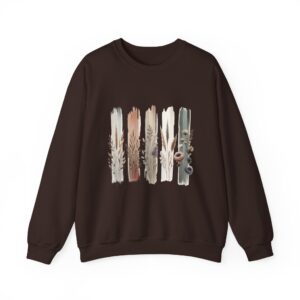 Boho Neutral Brushstroke Floral Crewneck Sweatshirt