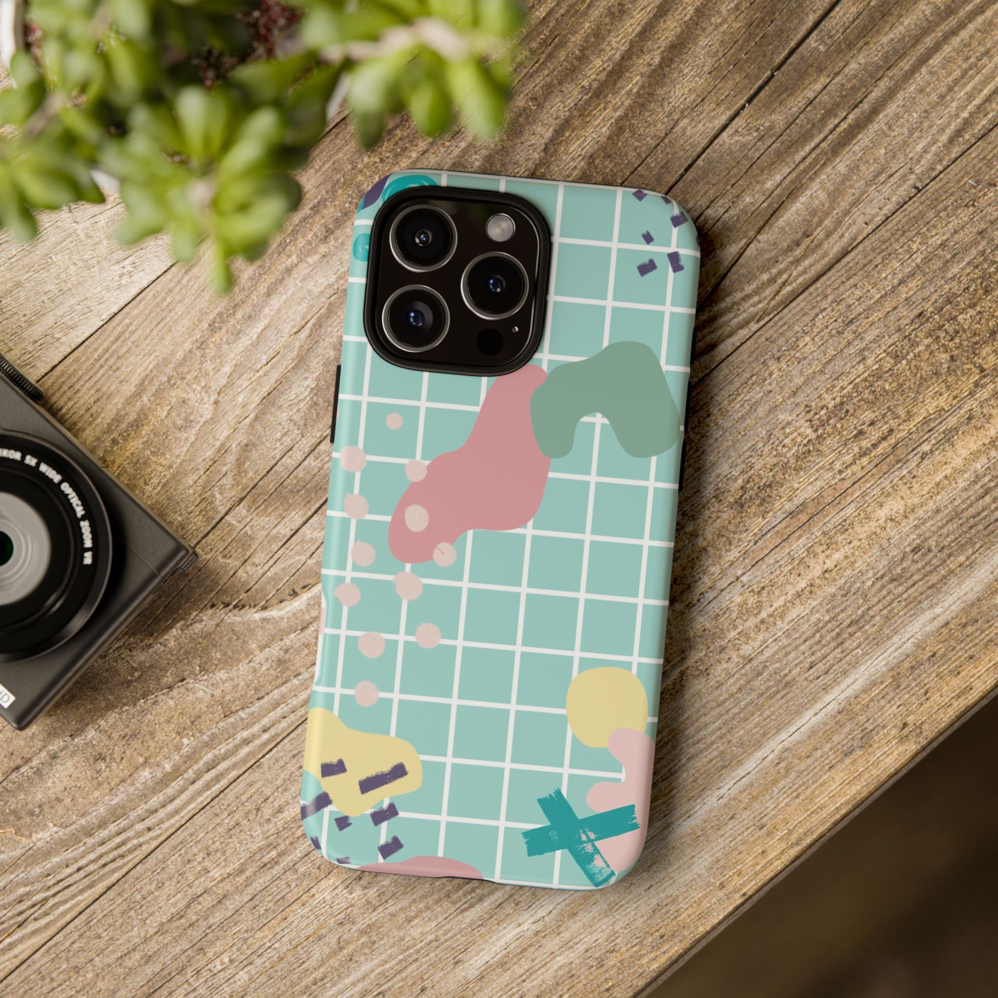 Pastel Abstract Grid Tough Phone Case