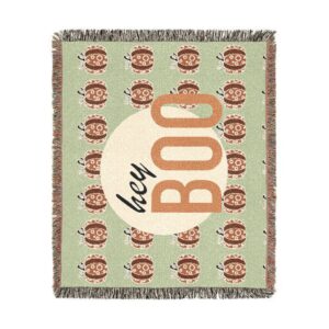 Cozy Halloween Pumpkin Woven Throw Blanket - Image 6