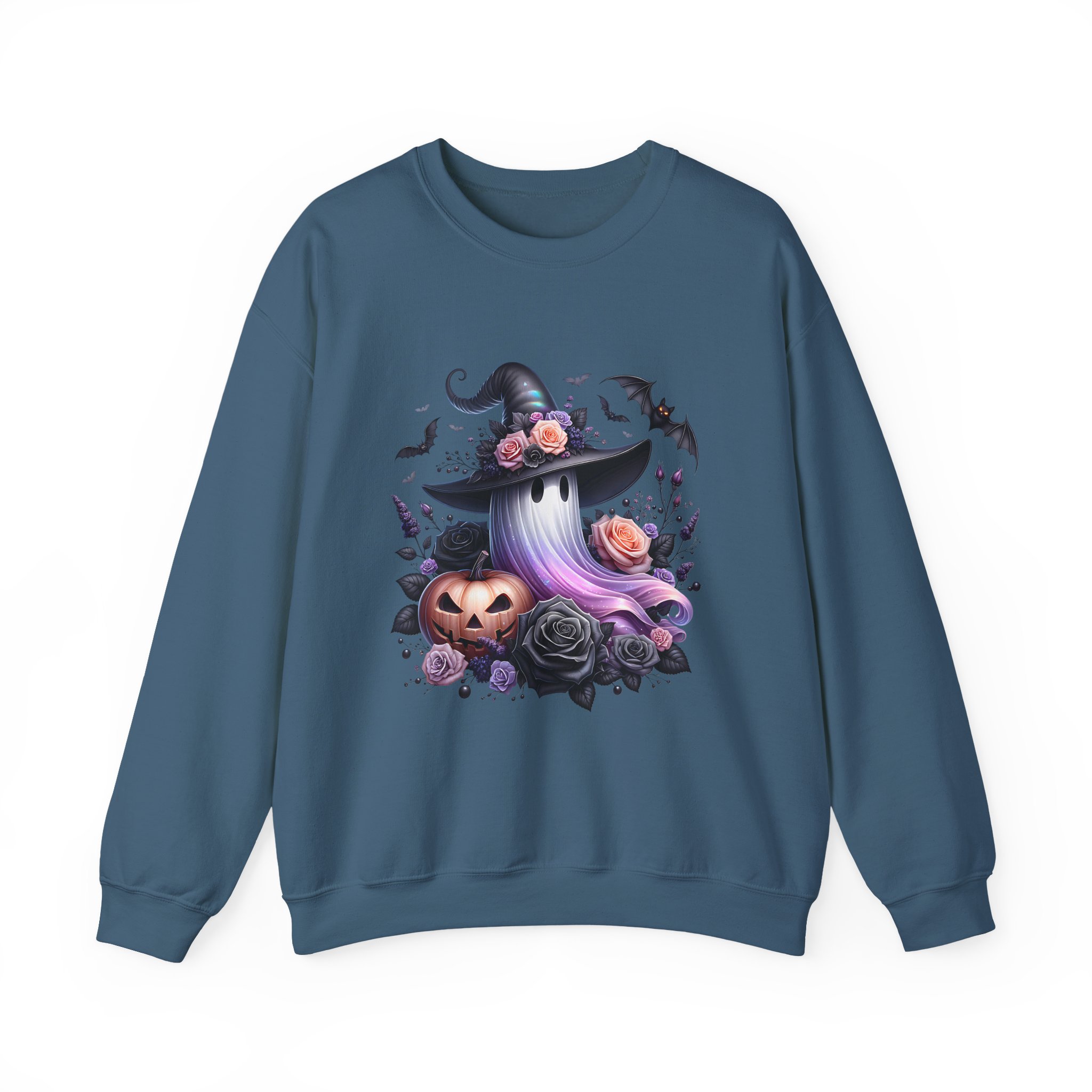Cute Witch Hat, Pumpkin & Bats Sweatshirt