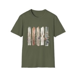 Botanical Brushstroke Neutral Floral Stems T-Shirt