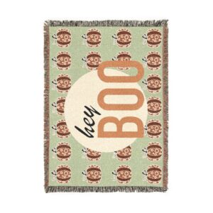 Cozy Halloween Pumpkin Woven Throw Blanket - Image 4