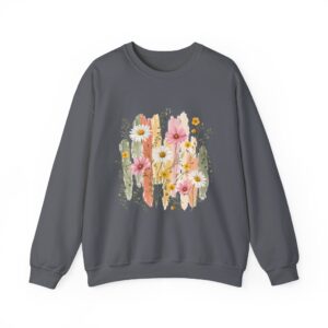 Pastel Wildflower Bouquet Watercolor Crewneck Sweatshirt
