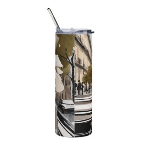 Elegant Parisian Lady in Hat Travel Tumbler 20oz