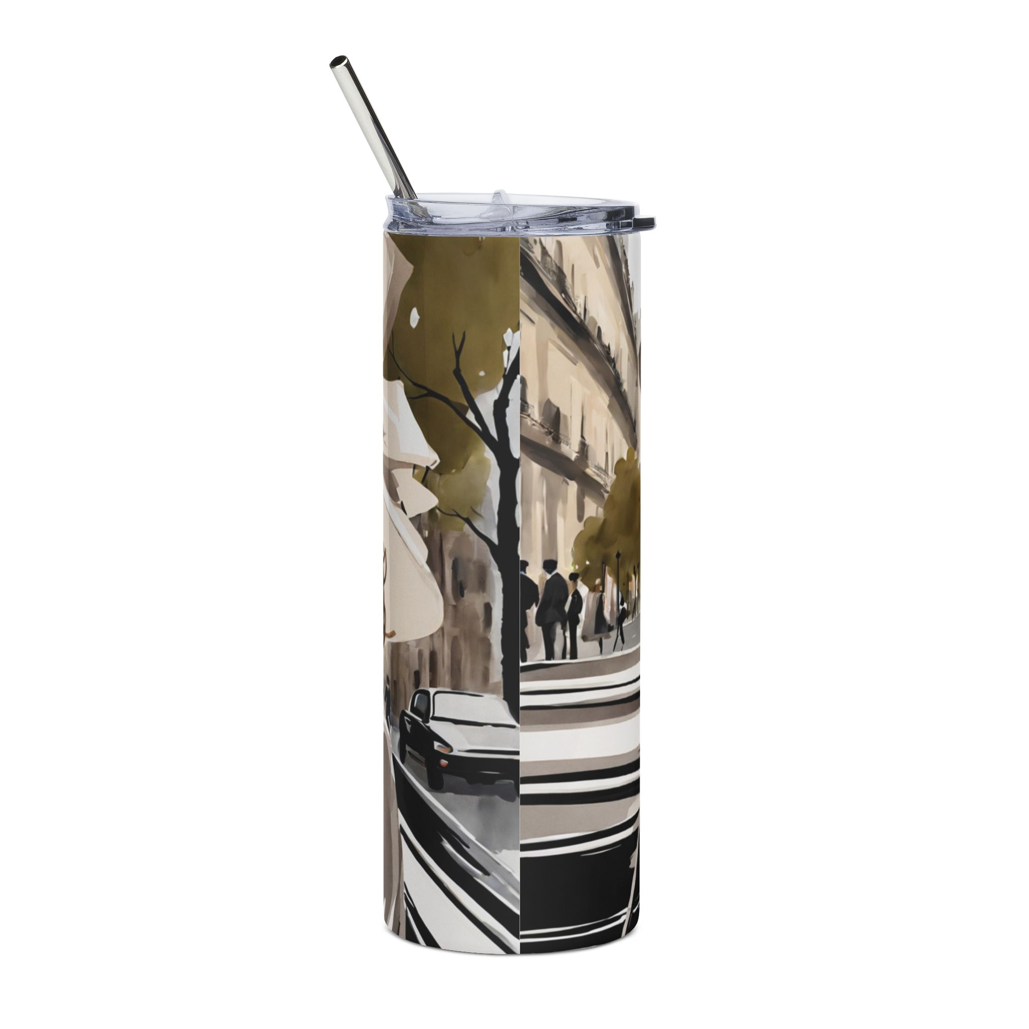 Elegant Parisian Lady in Hat Travel Tumbler 20oz