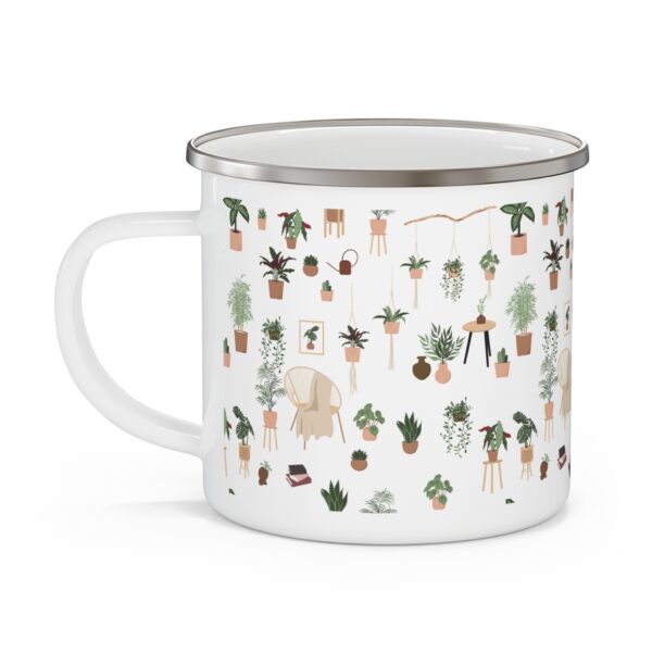 Indoor Plant Botanical Enamel Camping Mug