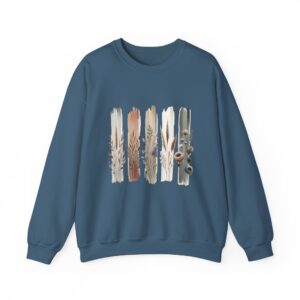Boho Neutral Brushstroke Floral Crewneck Sweatshirt
