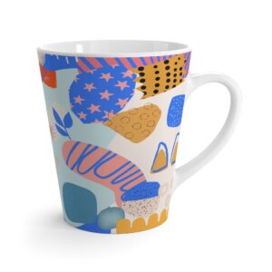 Abstract Colorful Shapes Ceramic Latte Mug