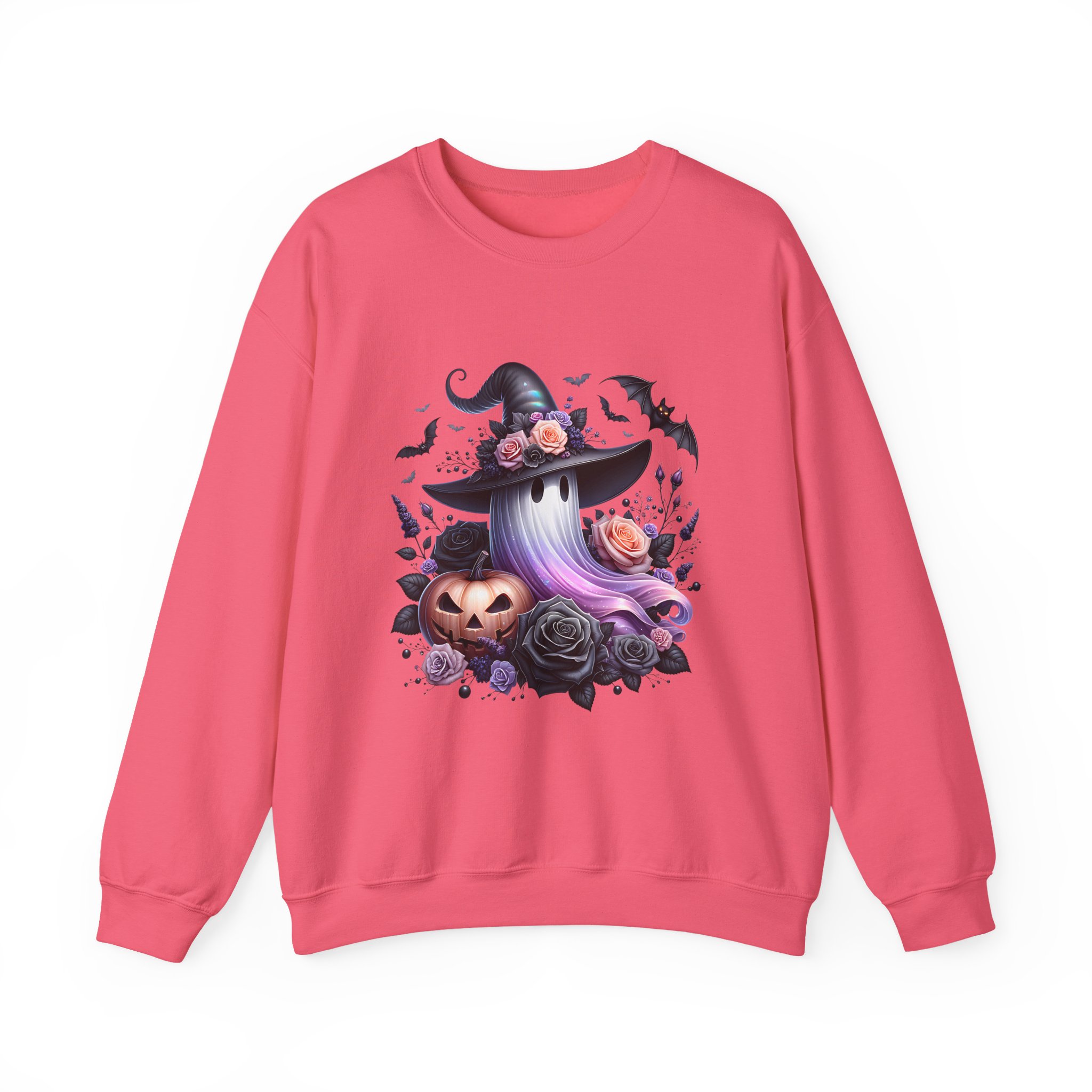Cute Witch Hat, Pumpkin & Bats Sweatshirt