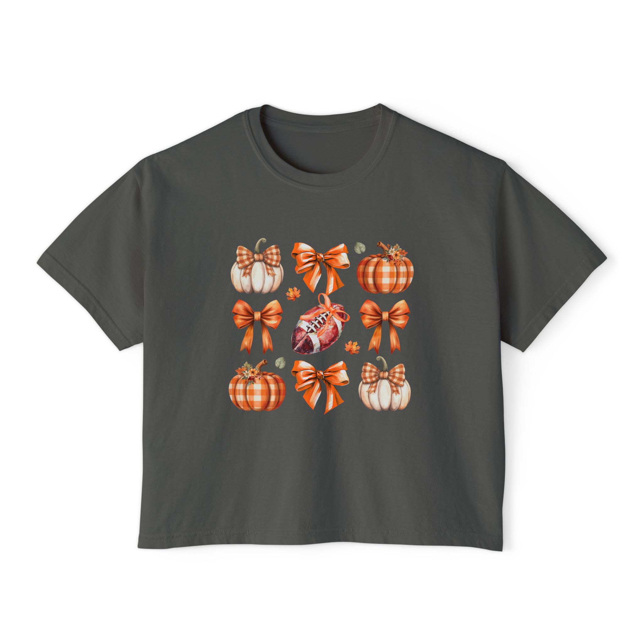 Fall Pumpkin & Bow Boxy T-Shirt