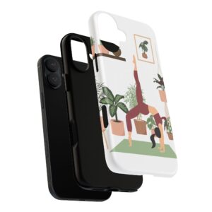 Yoga Woman Doing Wheel Pose with Indoor Plants Tough Magnetic Phone Case