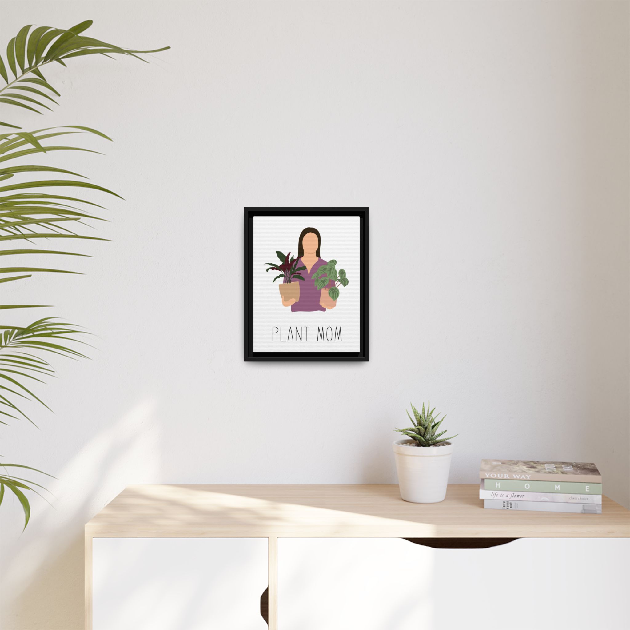 Plant Mom Framed Canvas Print