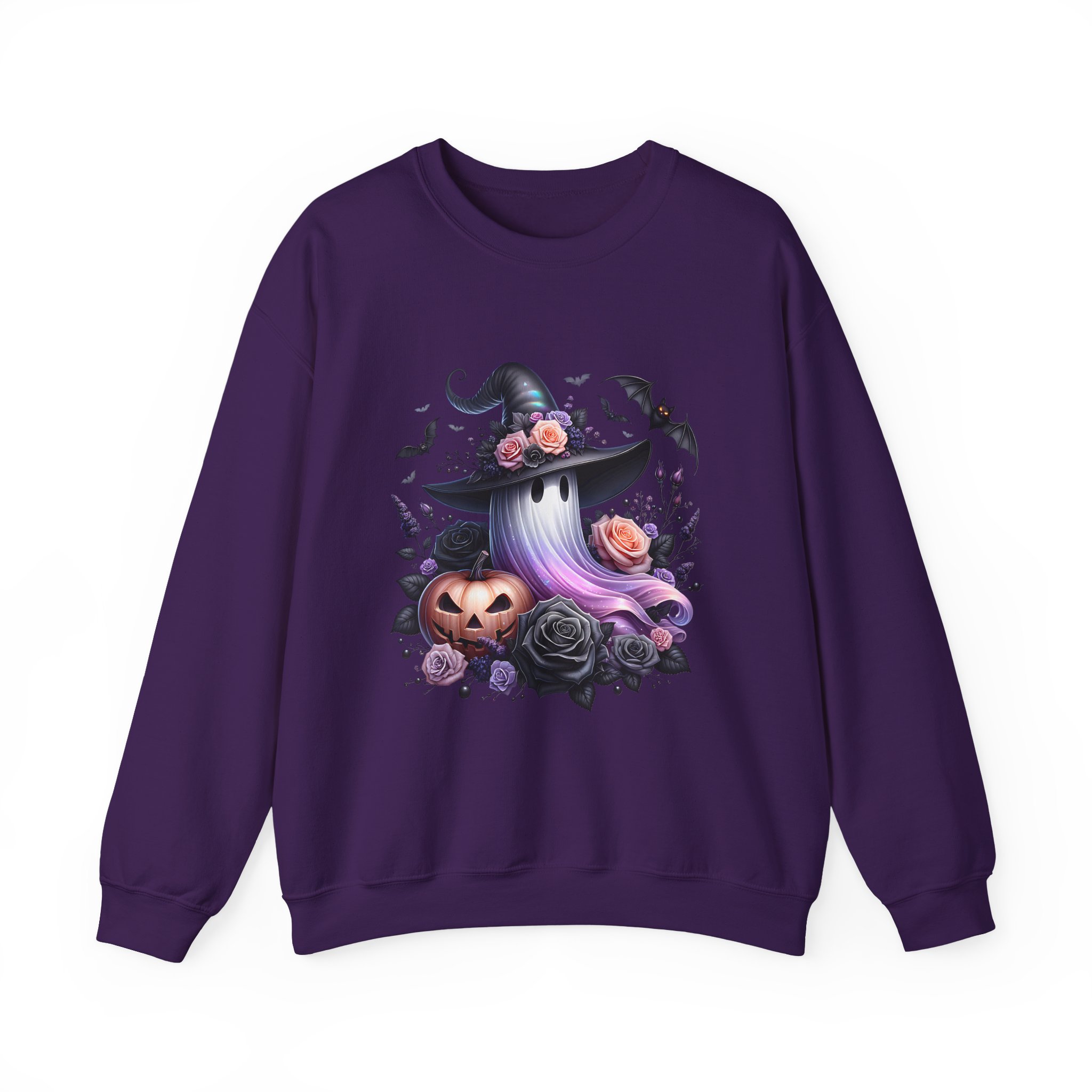 Cute Witch Hat, Pumpkin & Bats Sweatshirt