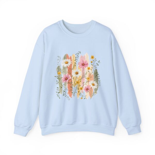 Pastel Wildflower Bouquet Watercolor Crewneck Sweatshirt