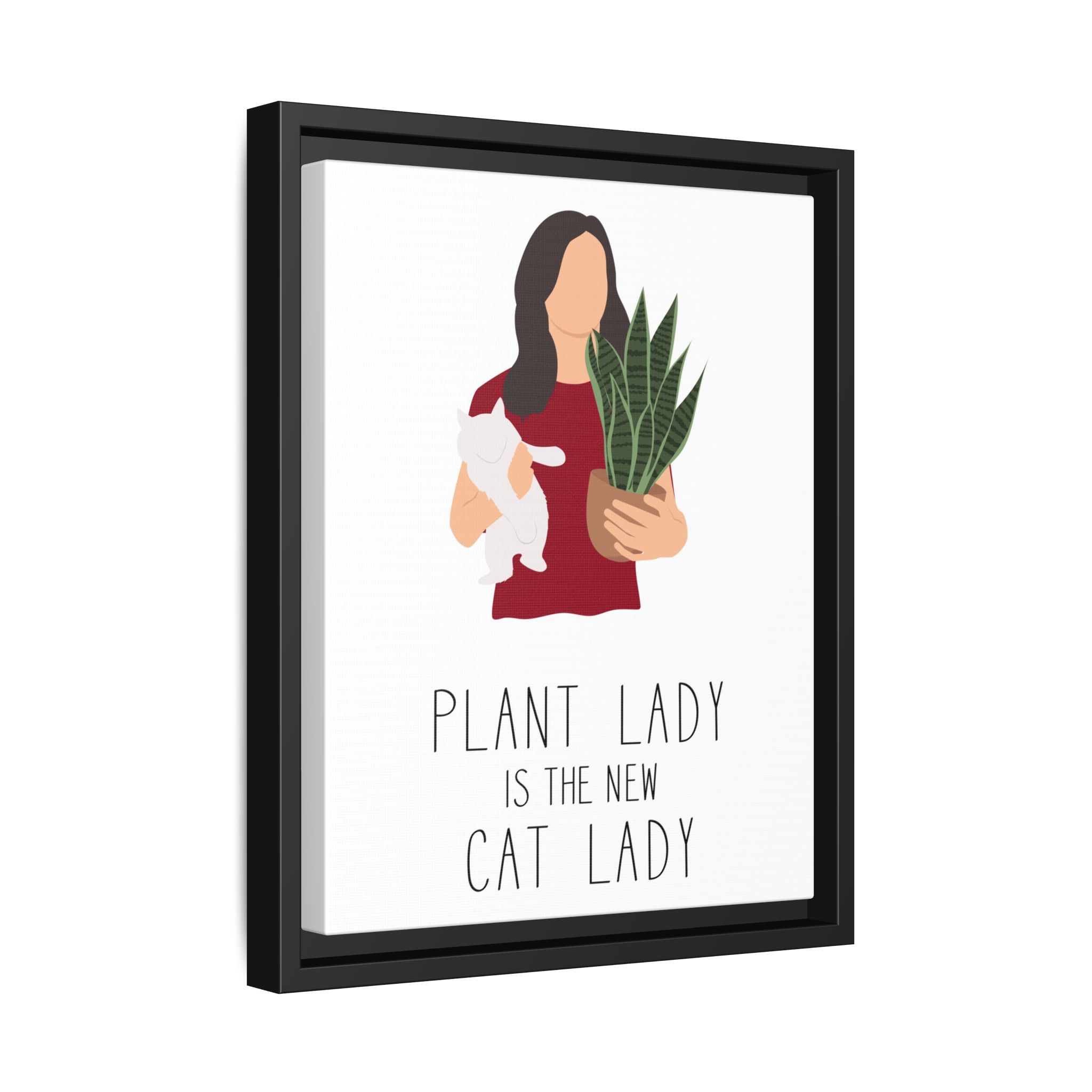 Plant Lady Is the New Cat Lady Framed Canvas Wall Art