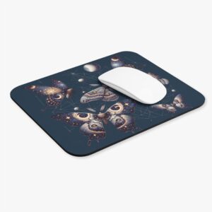 Celestial Moths Cosmic Night Sky Mouse Pad