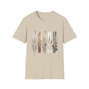Botanical Brushstroke Neutral Floral Stems T-Shirt