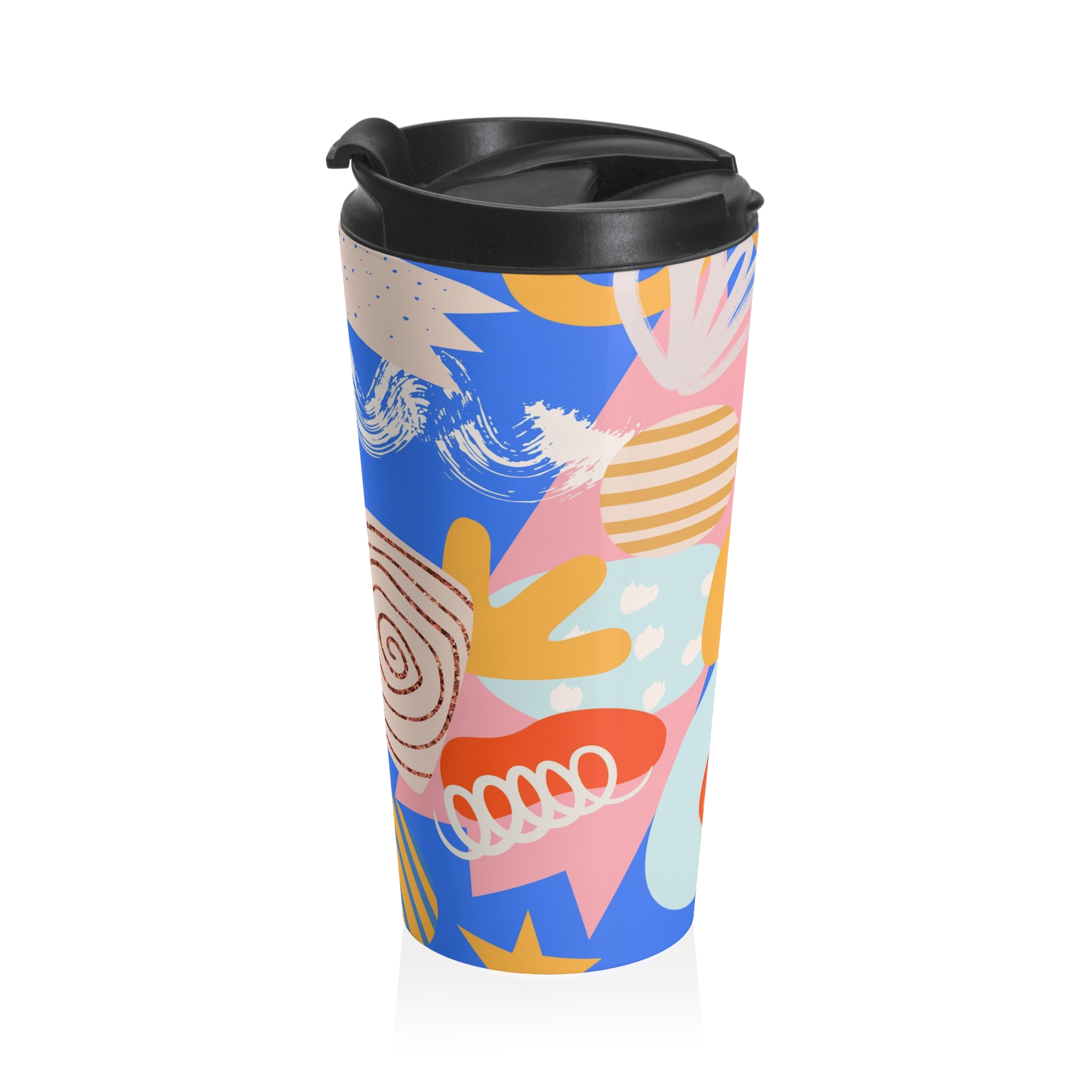 Bright Geometric Art Stainless Steel Travel Tumbler