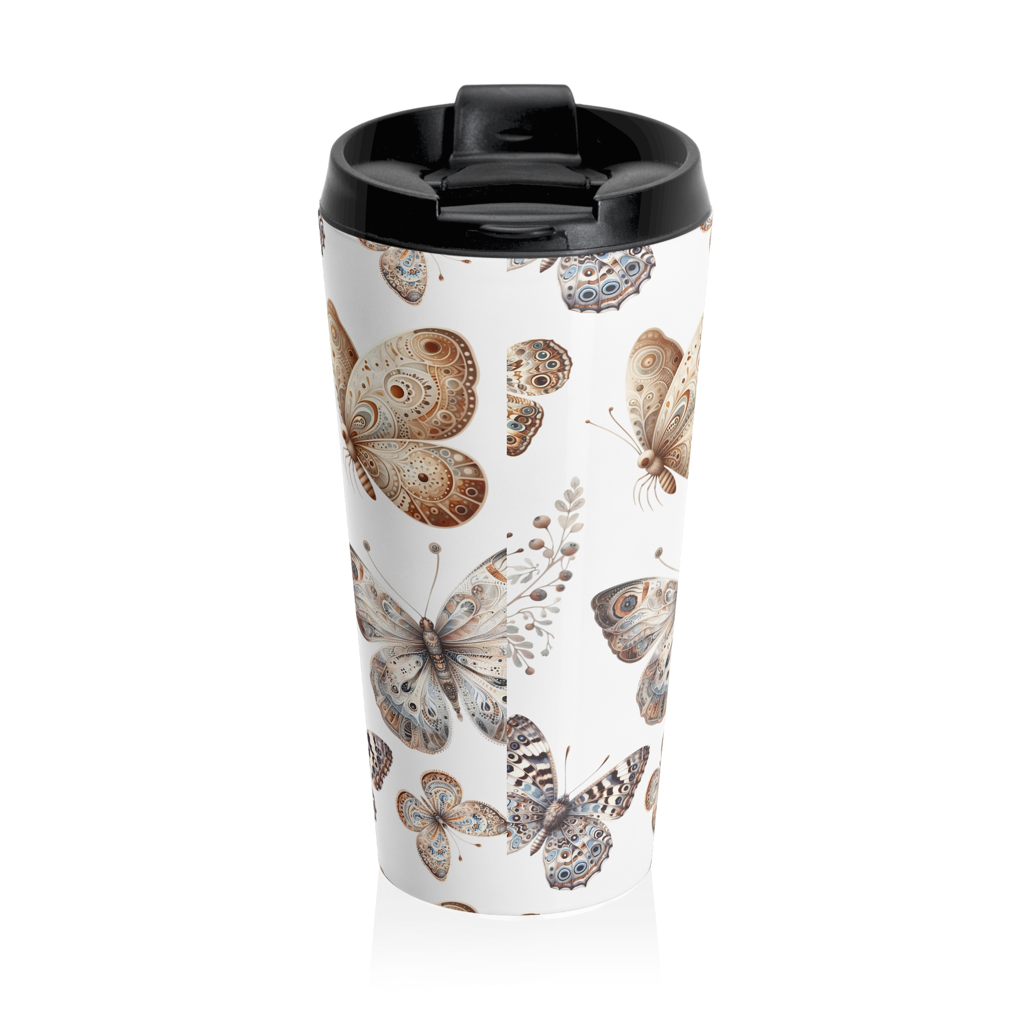 Butterfly Pattern Travel Stainless Steel Insulated Tumbler