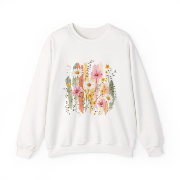 Pastel Wildflower Bouquet Watercolor Crewneck Sweatshirt