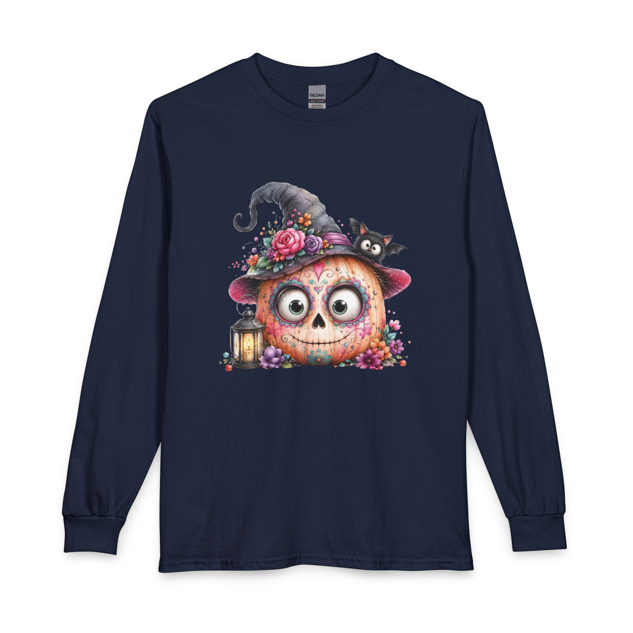 Halloween Pumpkin Witch Long Sleeve Tee