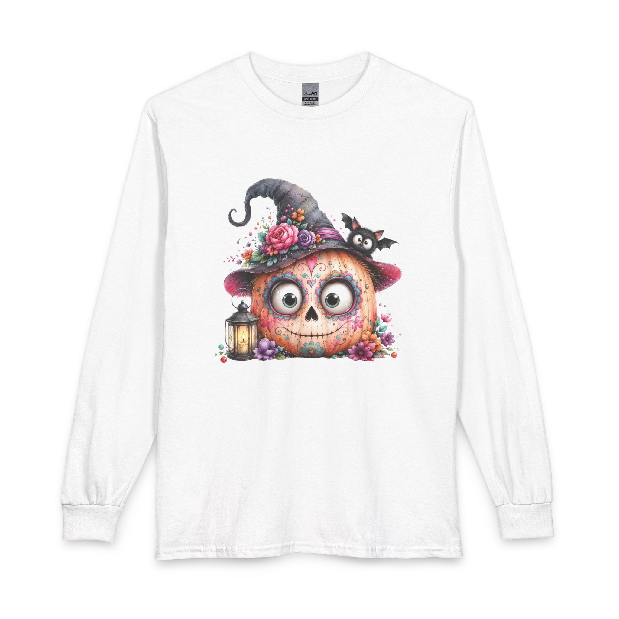 Halloween Pumpkin Witch Long Sleeve Tee