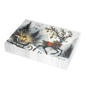 Christmas Reindeer Sleigh Greeting Card