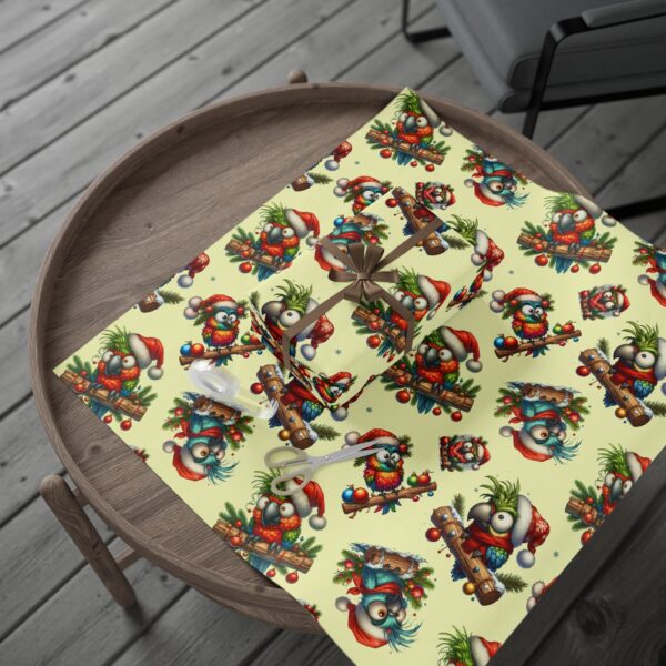 Whimsical Christmas Parrot Wrapping Paper