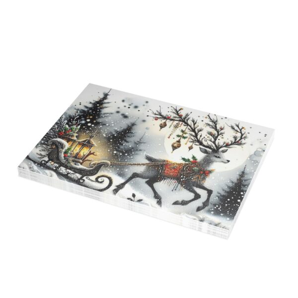 Christmas Reindeer Sleigh Greeting Card