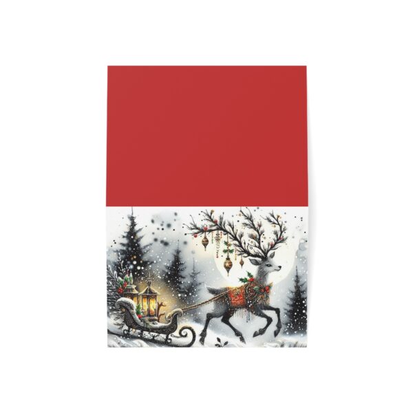 Christmas Reindeer Sleigh Greeting Card