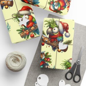 Whimsical Christmas Parrot Wrapping Paper