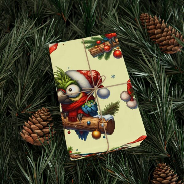 Whimsical Christmas Parrot Wrapping Paper