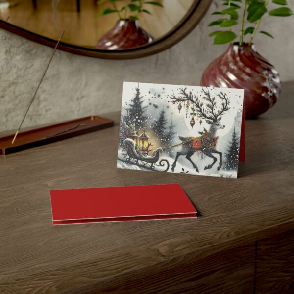 Christmas Reindeer Sleigh Greeting Card