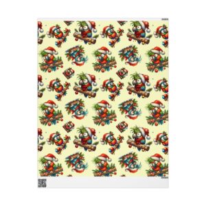 Whimsical Christmas Parrot Wrapping Paper