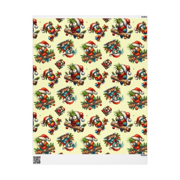 Whimsical Christmas Parrot Wrapping Paper